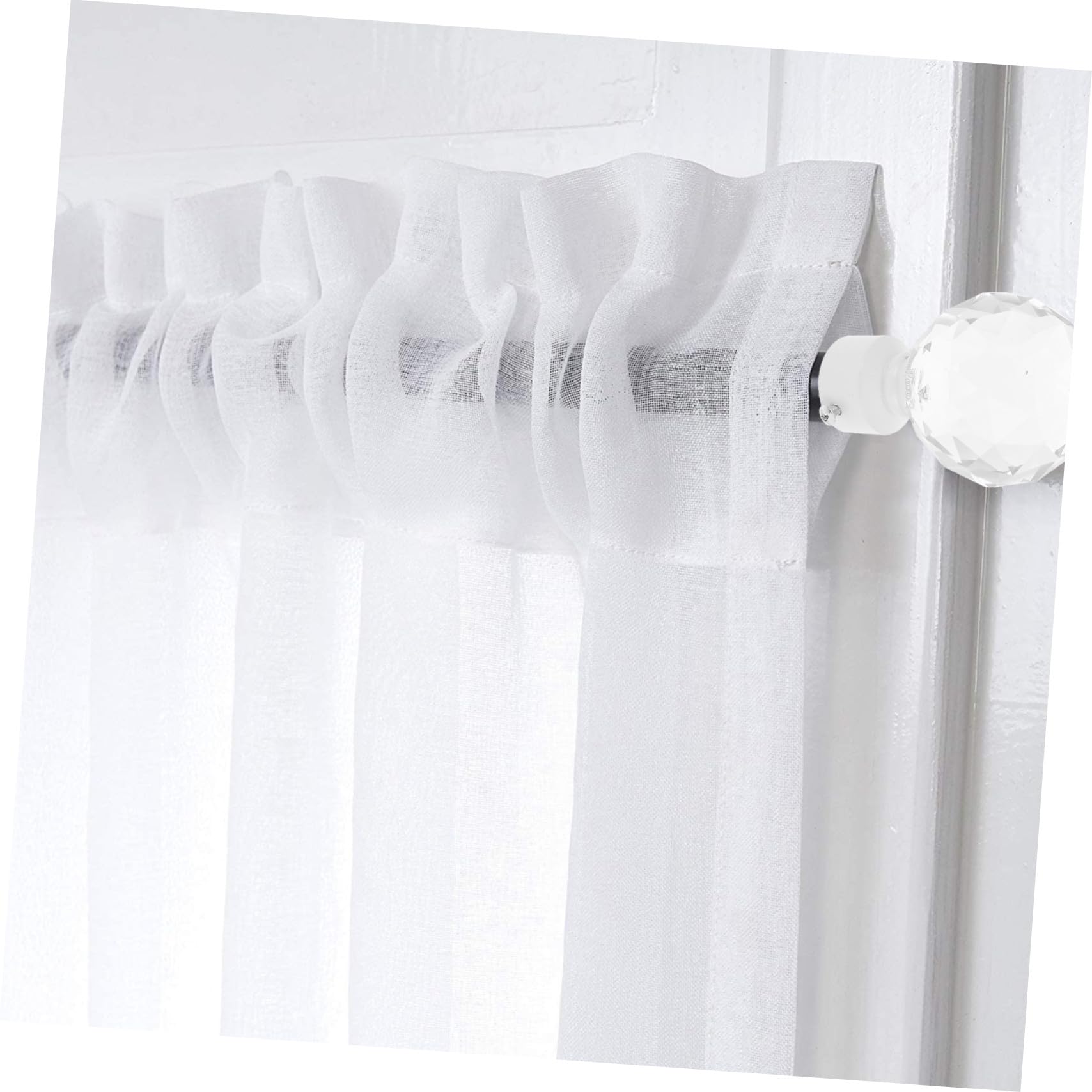 Ipetboom 2 pièces Embouts Décoratifs pour Tringle à Rideaux Cristal Blanc Crème Accessoires Robustes Fer et Cristal pour Fenêtre Finition Soignée et Design Créatif