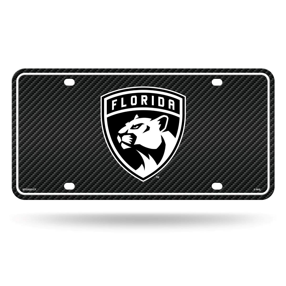 Rico Industries NHL Florida Panthers Carbon Fiber Metal Auto Tag 8.5