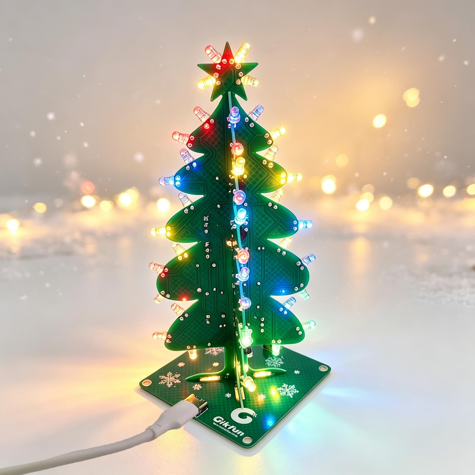 Gikfun Advanced Christmas Tree Soldering Kit DIY STEM Project for Adults Hobbyists Gift GK1033