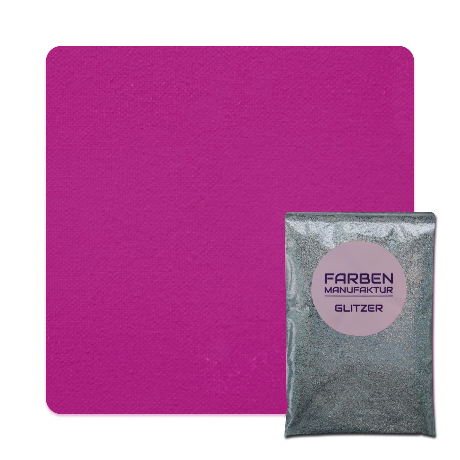 Fraben Manfaktur Wandfarbe Glitzerfarbe Kreidefarbe auf Kreidebasis mit Glitzer Innenfarbe Innenwandfarbe Glam Ladies Collection f5L, Farbe: Sattes Pink mit Holo Silber Glitzer