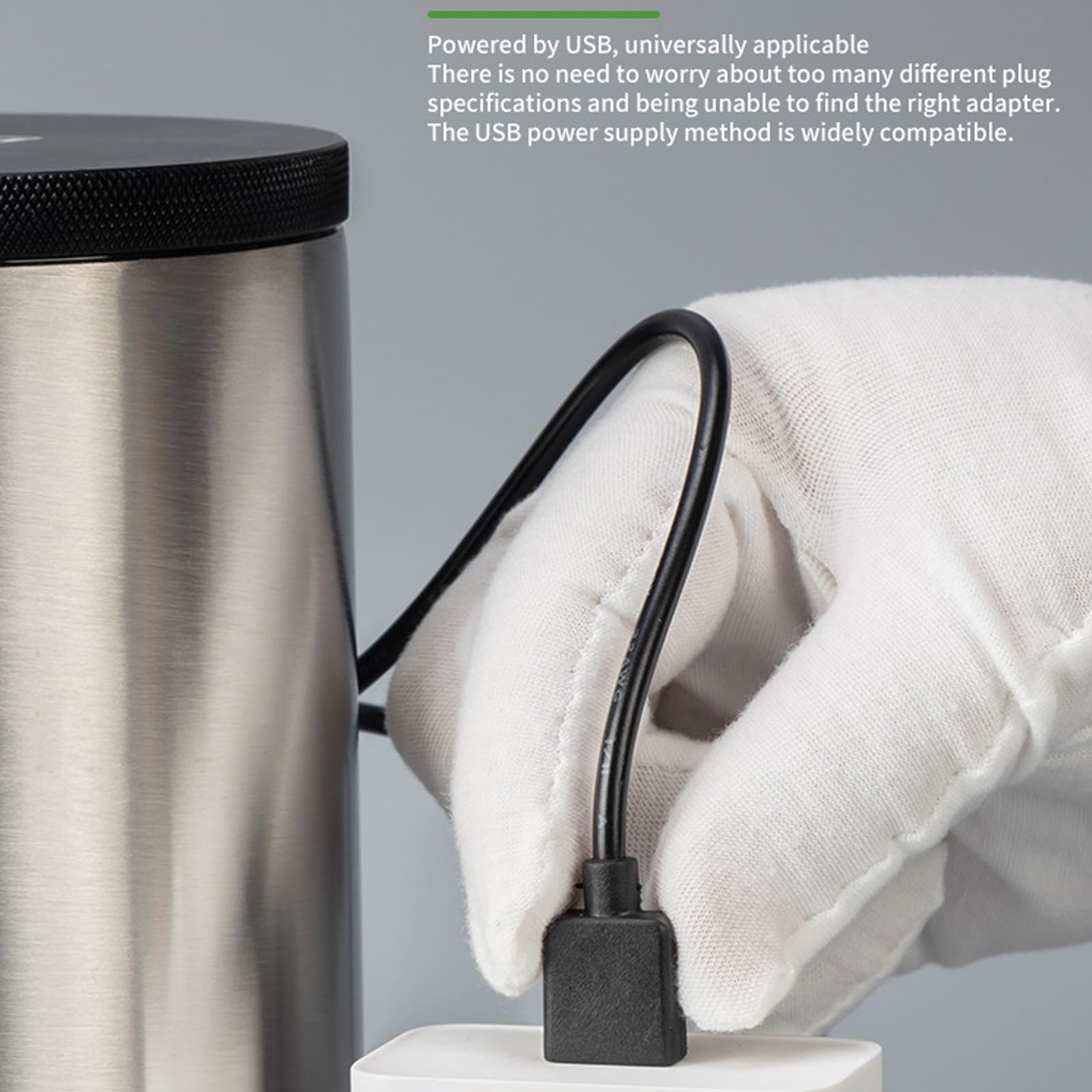 Filtro compacto de acero inoxidable con dispositivo de transporte de agua suave para acuarios de escritorio alimentados por USB de hasta 40 cm, filtro de acuario de acero inoxidable