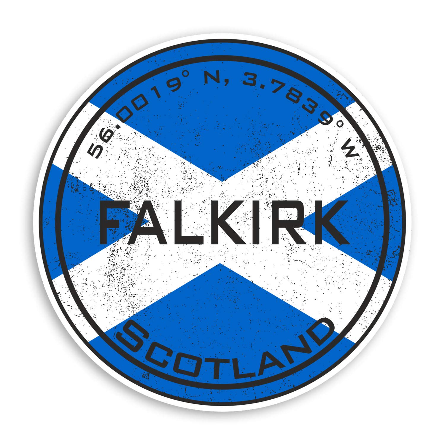 Destination Vinyl Ltd Multi 2 X 10Cm Falkirk Scotland Vinyl Stickers - Scottish Flag Travel Sticker #20853 (10Cm Wide)