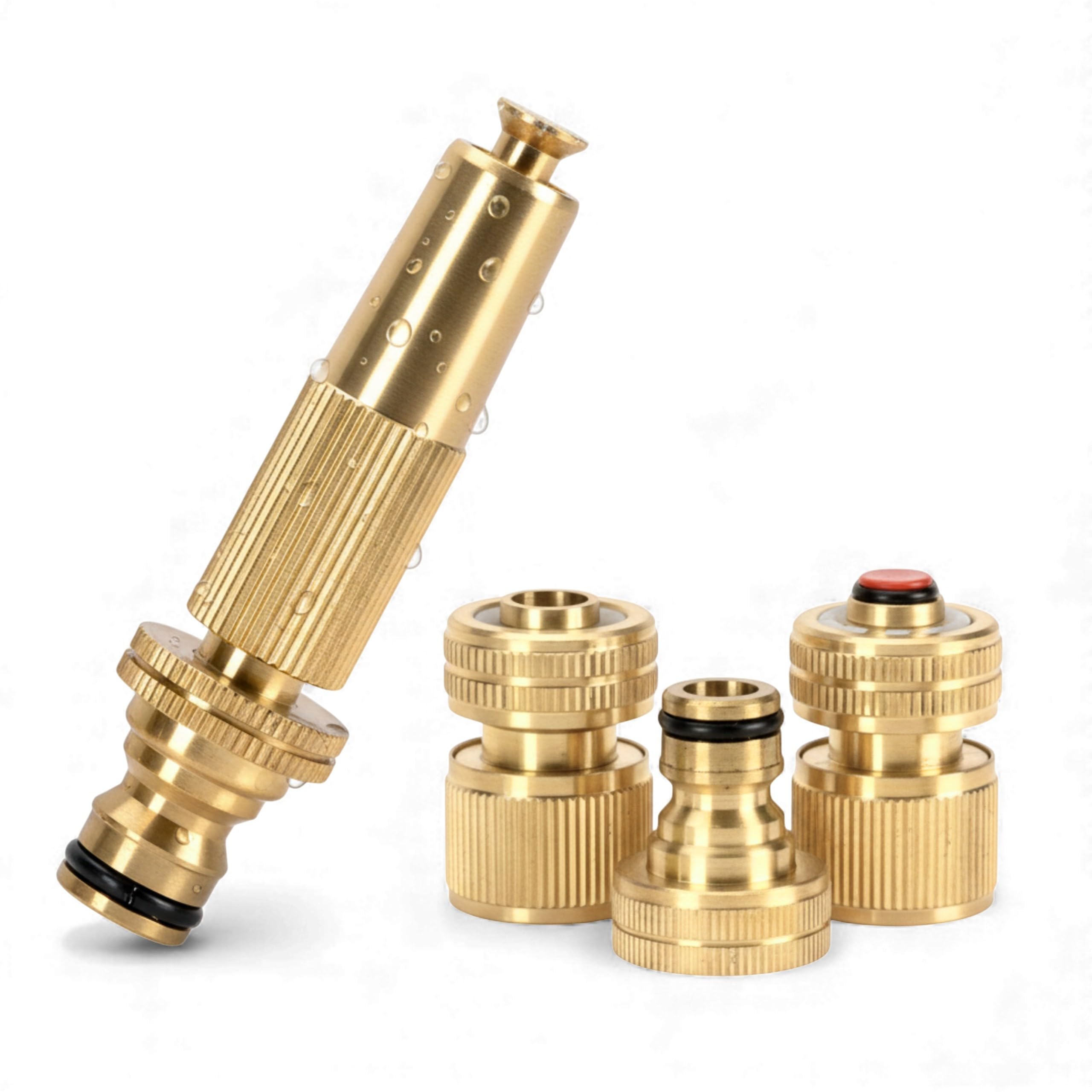 LIVLIG Lance de jardin Goldie en laiton 1/2" 13mm avec arrêt d'eau et raccord de robinet