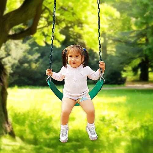 Miniatura 6 de Juego de columpios para exteriores para niños pequeños, asiento de cubo completo con 4 correas para colgar y ganchos para niños, bebés, columpio de