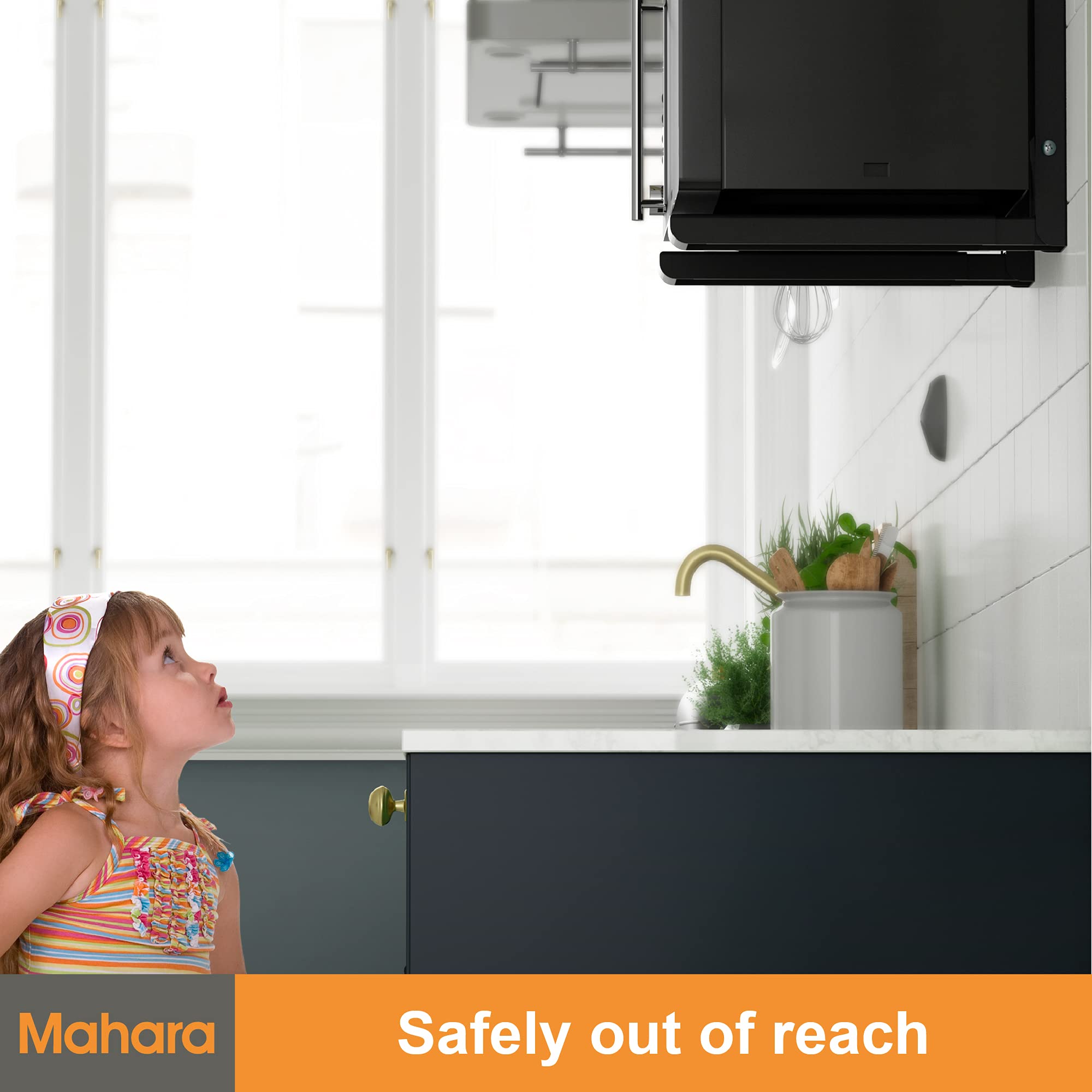 Mahara Soporte de Pared para Microndas, Produndidad Ajustable (287 - 450mm), Peso maximo 45 KG, Negro