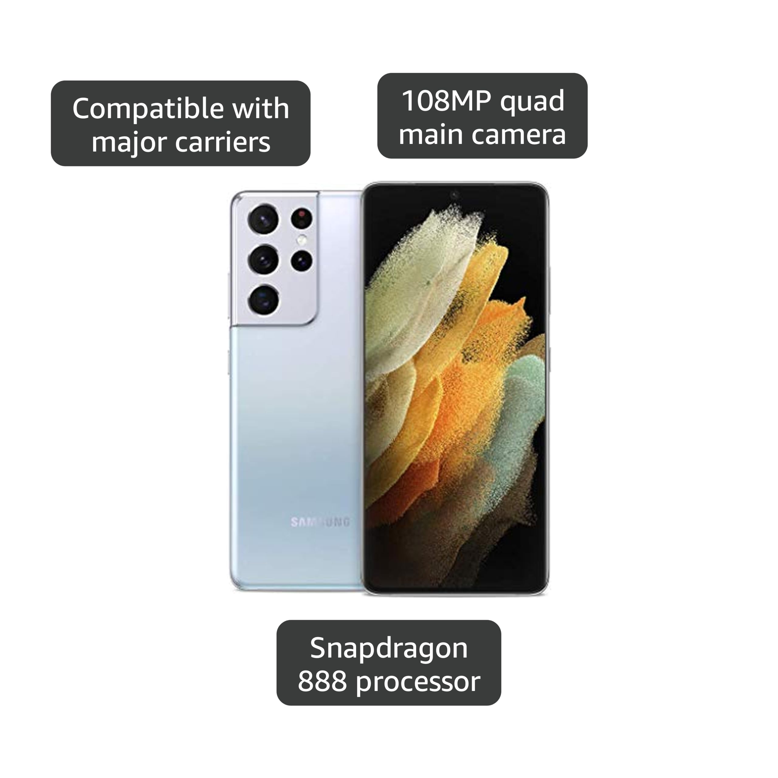 Amazon.com: Samsung Galaxy S21 Ultra 5G, US Version, 128GB