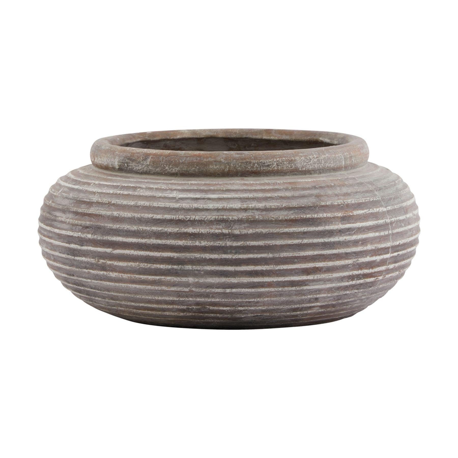 Jardinière ronde Siena marron Hill Interiors en taille unique pour aménagement de jardin