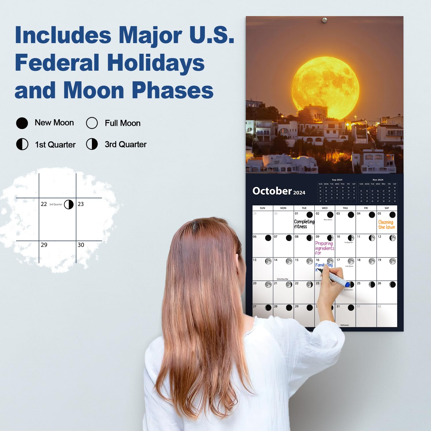 Amazon.com: Wall Calendar 2025, Moon Calendar July 2024-2025, 18 Month Moon Phases Calendar, 12 amazon-com-wall-calendar-2025-moon-calendar-july-2024-2025-18-month-moon-phases-calendar-12-24-open-lunar-calendar-with-moon-tracking-large-blocks-thick-sturdy-paper-for-organizing-planning-office-products