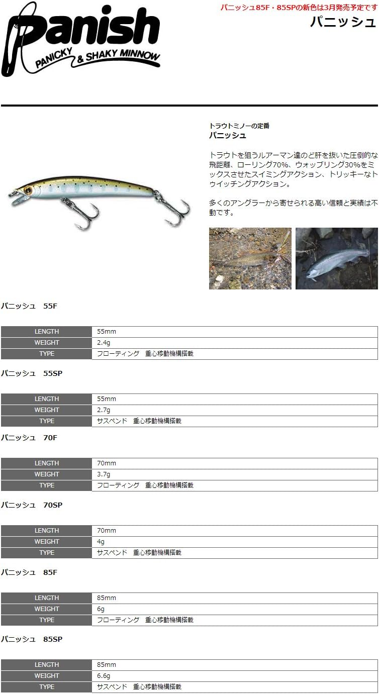 Smith LTD Minnow Panish, 85F, 3.3 inches (85 mm), 0.2 oz (6 g)