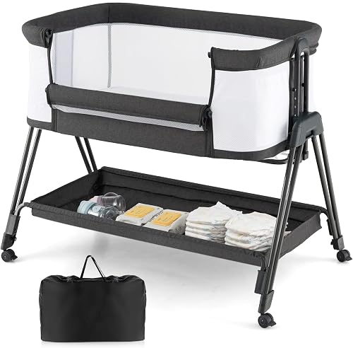 Lit Cododo Bébé avec Matelas & 7 Hauteurs Réglables(71,5 COSTWAY