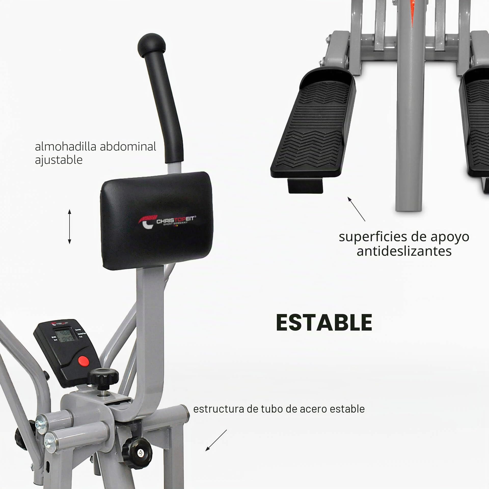 Christopeit 9101 - Elíptica de Fitness (100 kg), Color Plateado, Talla 80 x 60 x 148