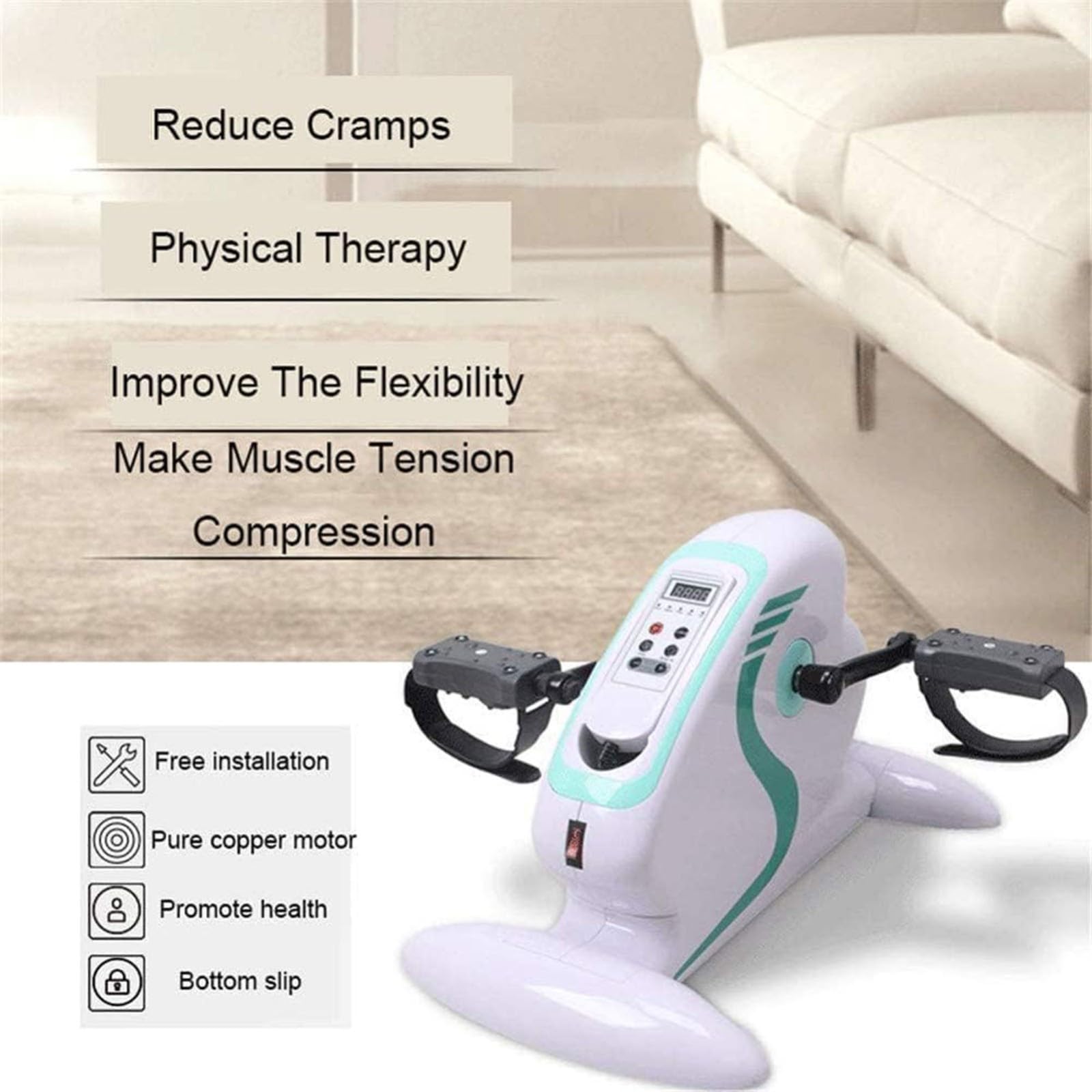 Pedal Eléctrico Motorizado Ejercitador Fitness Bicicleta Estática Mano Brazo Rodilla Pierna Rehabilitación Bicicleta Estática Ciclismo Equipo De Rehabilitación para Discapacitados