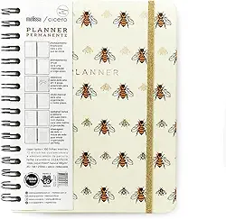 Planner Permanente Wire-O Melissa Semanal Notas A5 Favo De Abelhas, Cicero