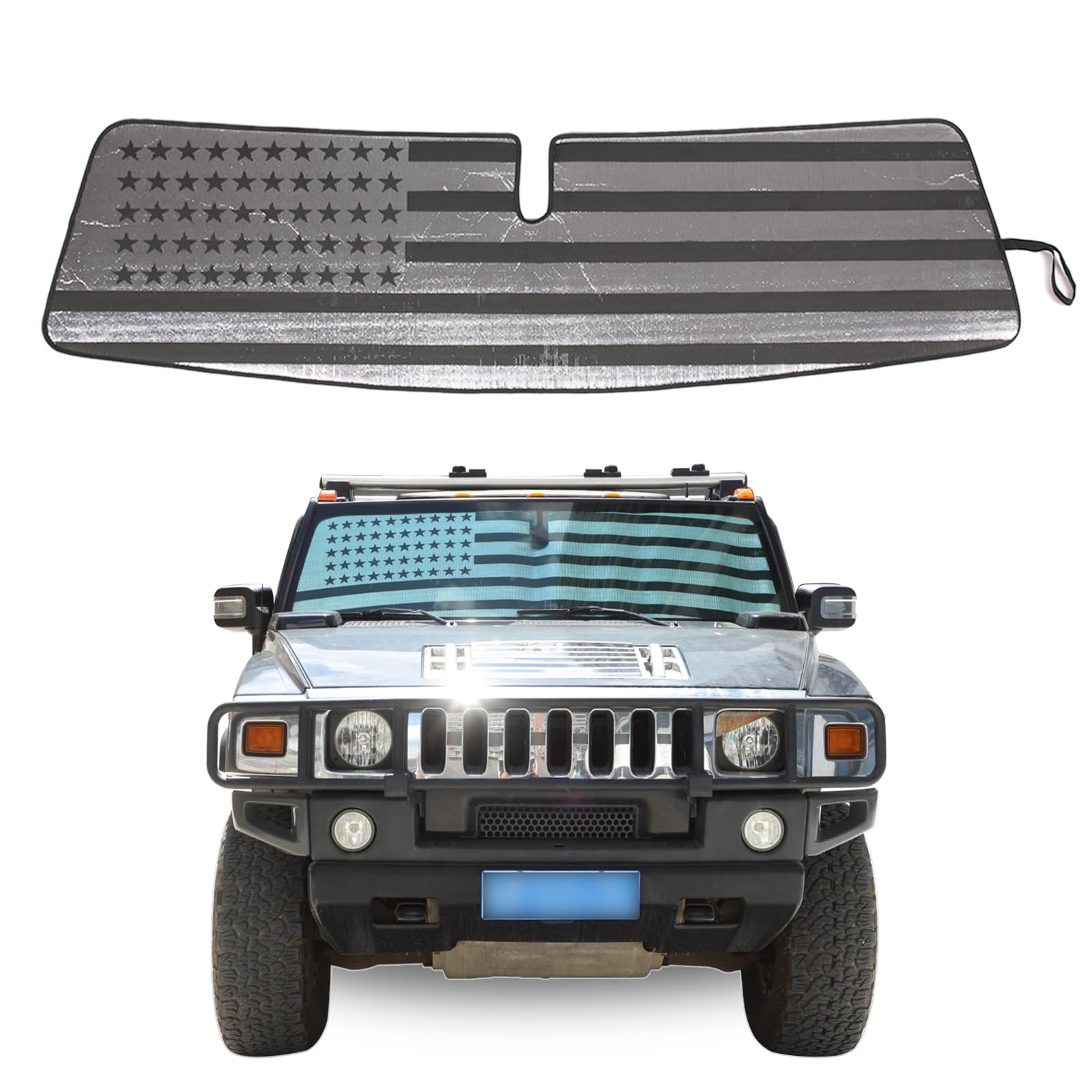Amazon.co.jp: Hummer H2 2003-2009用フロントガラスサンシェード 