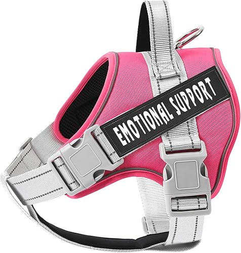 Miniatura 52 de voopet Arnés para perro de servicio, arnés de chaleco de apoyo emocional para mascotas, arnés reflectante transpirable y ajustable para perros