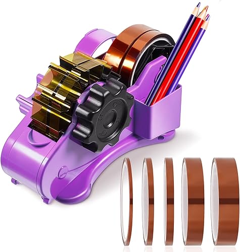 Dispensador de cinta de calor de corte de rollo múltiple resistente al calor, dispensador de cinta de sublimación de escritorio con 5 piezas de