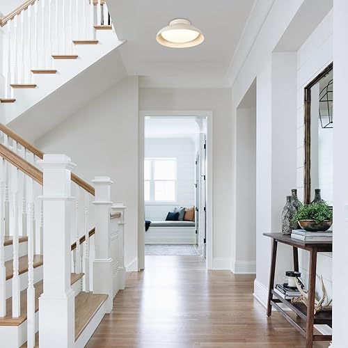 Miniatura 6 de Lámpara de techo LED moderna regulable, lámpara de techo semiempotrada de 15.7 pulgadas, lámpara de ángulo ajustable, acento de latón, para