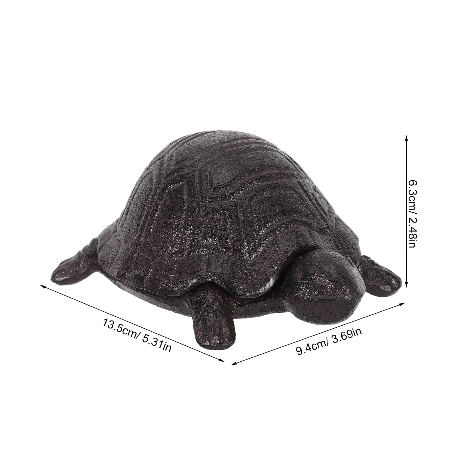 Boîte de Rangement en Fer pour Bijoux et Clés de Tortue Rustique, Base Lourde Sécurisée, pour Intérieur et Décoration de Jardin