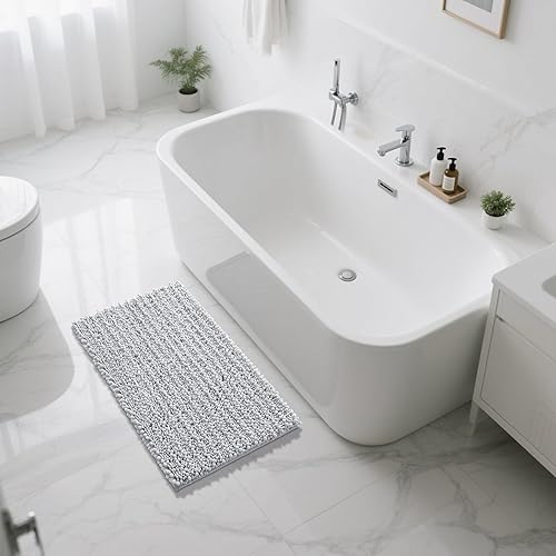 Miniatura 604 de Yimobra - Tapete de baño largo de felpilla, grande de 55.1 x 24 pulgadas, microfibra gruesa, absorbente, extrasuave, antideslizante, peludo, lavable