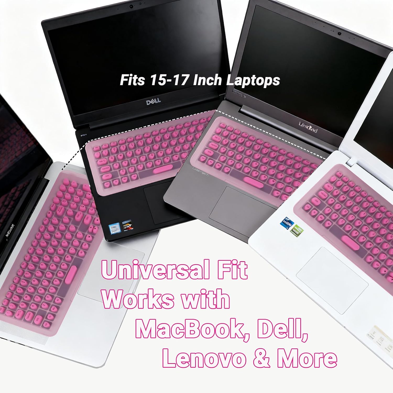 Long Nail Keyboard Stickers & Cover for Long Nails - 119 Keys Set, Fits 15-17 Inch Laptops, Portable Plastic Storage Case, Ideal Gift (Black)