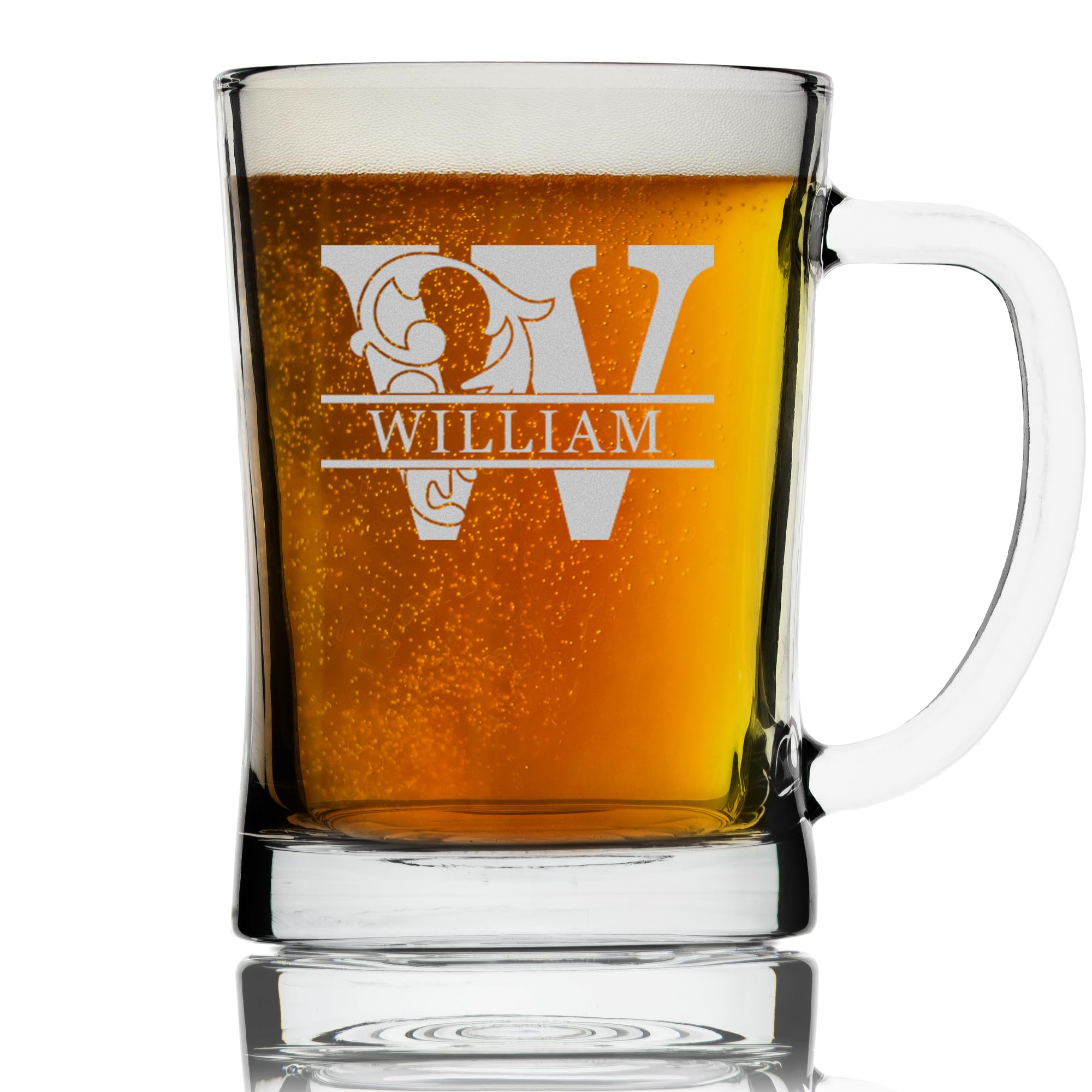 Personalized Beer Mug, Custom Initials Engraved Gift, Large 25 oz Beer Glass, Anniversary, Birthday, Valentines Gift for Men.