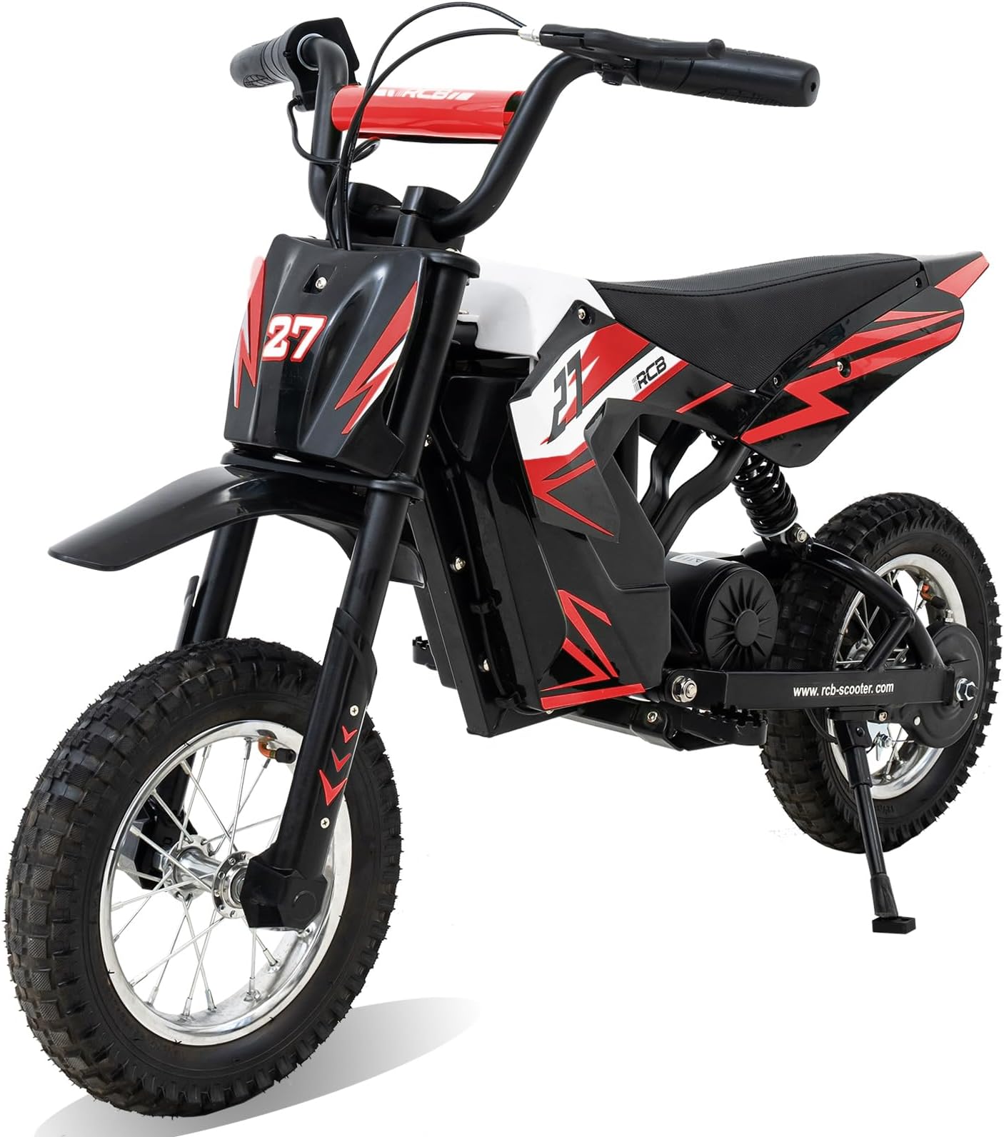 RCB R9X Electric Motorcycle Kids, 12 inch Pneumatic Tires, 5.2Ah Battery, Ride On Electric Motorcycle with 3 Speed Modes 5/7.5/15.5MPH, Range 10.5 Miles, Moto Crossbike for Kids (Red)