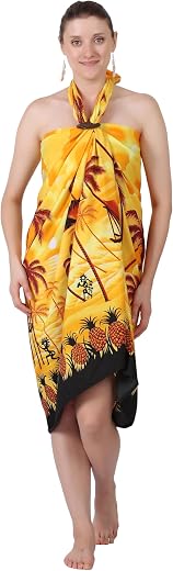 Lightweight Beach Sarong For Women Swim coverup - Yellow