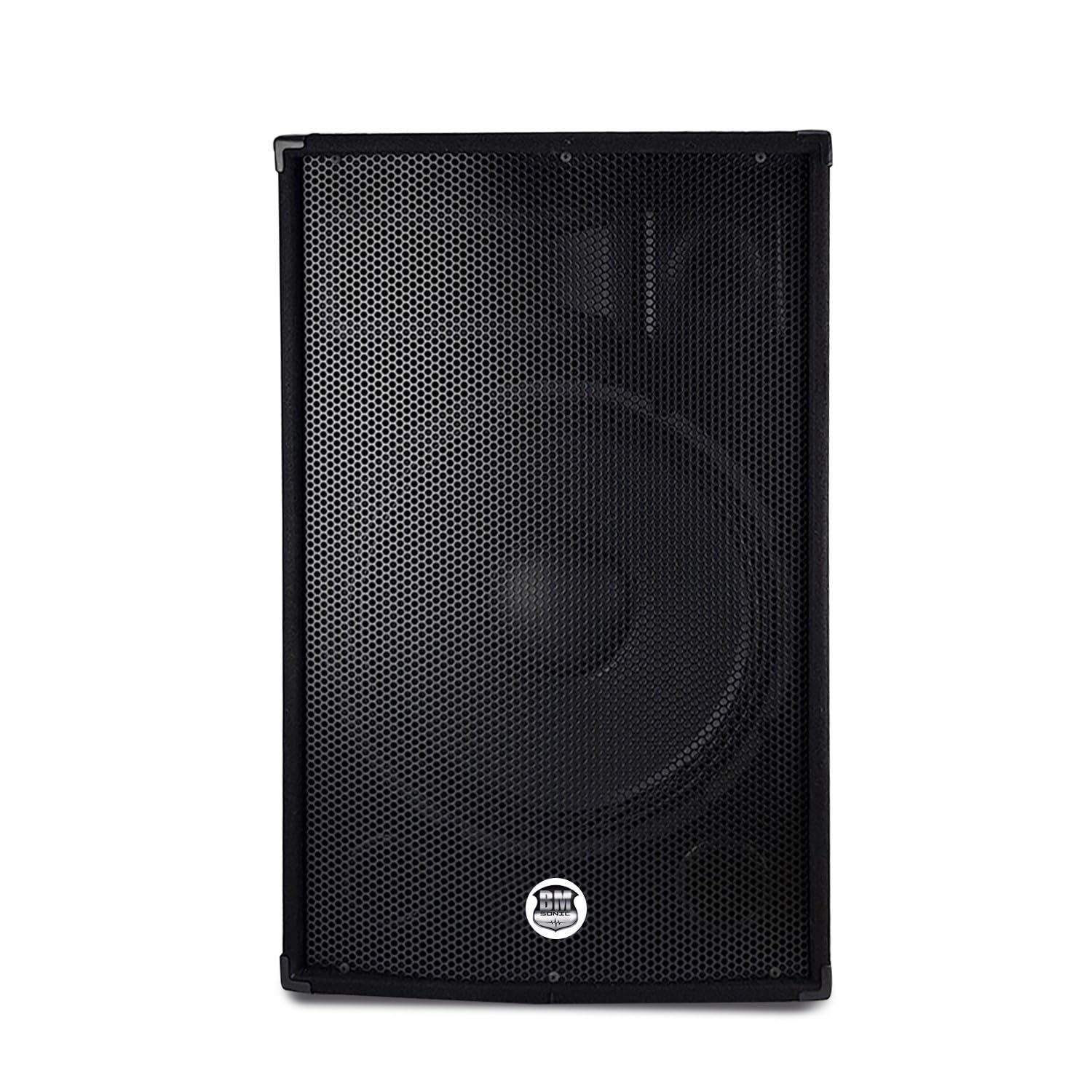 Paire d'enceintes Sono Bass Reflex Trapézoïdal à 3 Voies 15"/38cm - 2 x 700W - BM Bmsonic BMS-15+Clé 32G