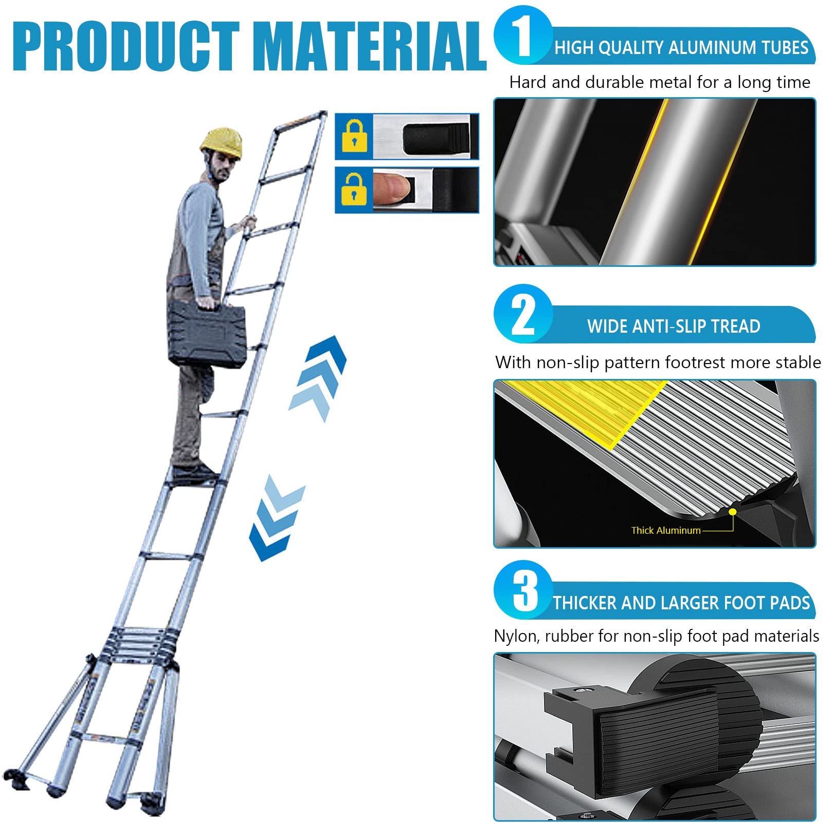 Amazon.co.jp: 伸縮自在のはしご アルミニウムの折りたたみ式のはしご