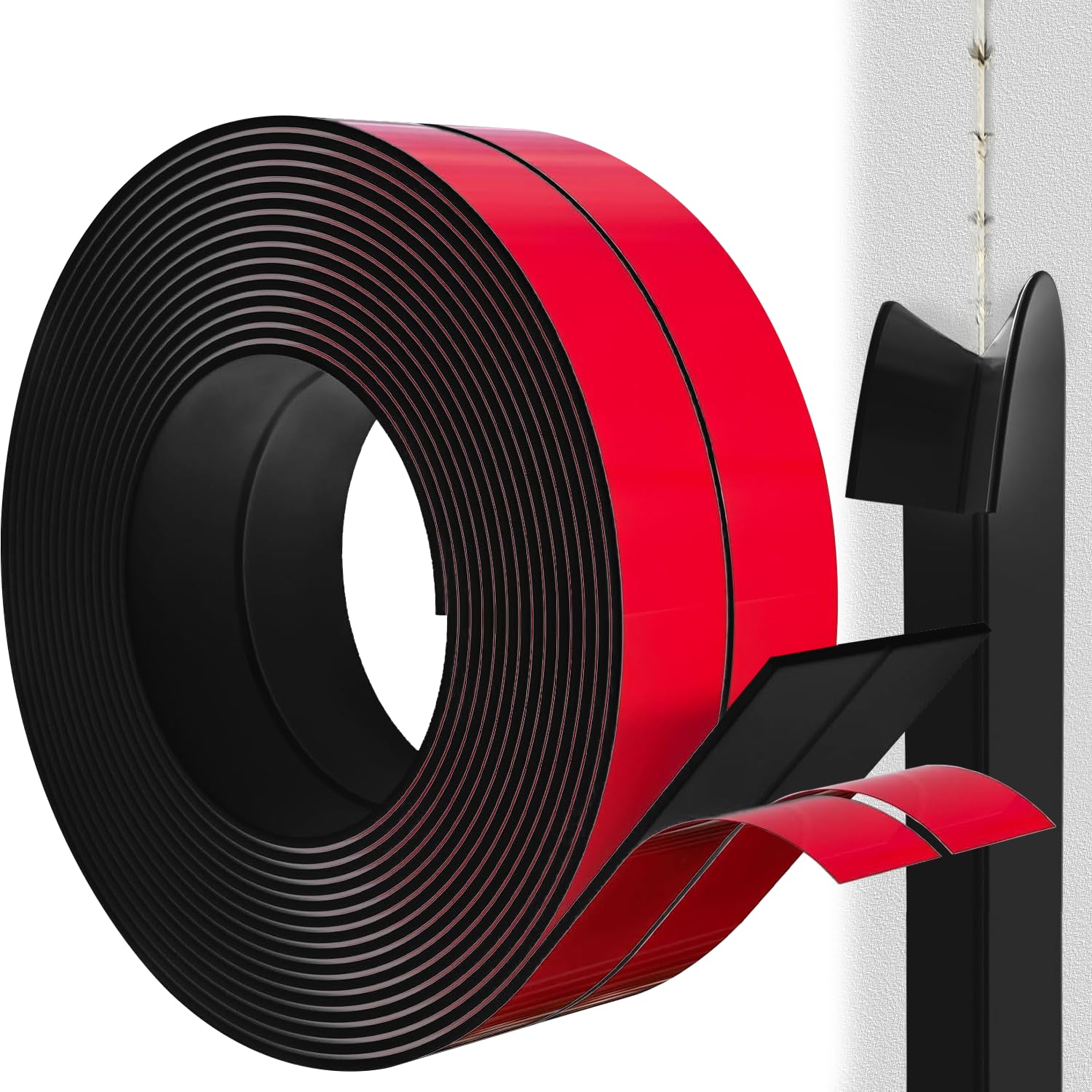 Protection Angle Mur Souple Autoadhésive 2cm x 3.3m, Protection Bord de Table Flexible, Etanche, Décorative, Bande de finition en PVC pour cuisine, salle de bain(Noir)