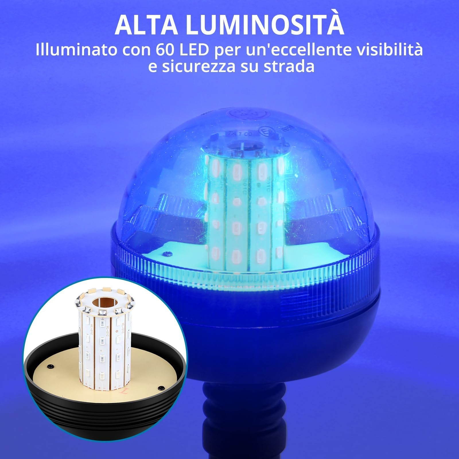 AUTOUTLET 2 x lampa ostrzegawcza, 30 diod LED, Amber, 12 V/24 V, z 3 trybami oświetlenia, dopuszczenie R10 E9, wodoszczelna, pyłoszczelna, do traktorów, ciężarówek i samochodów osobowych (niebieska)