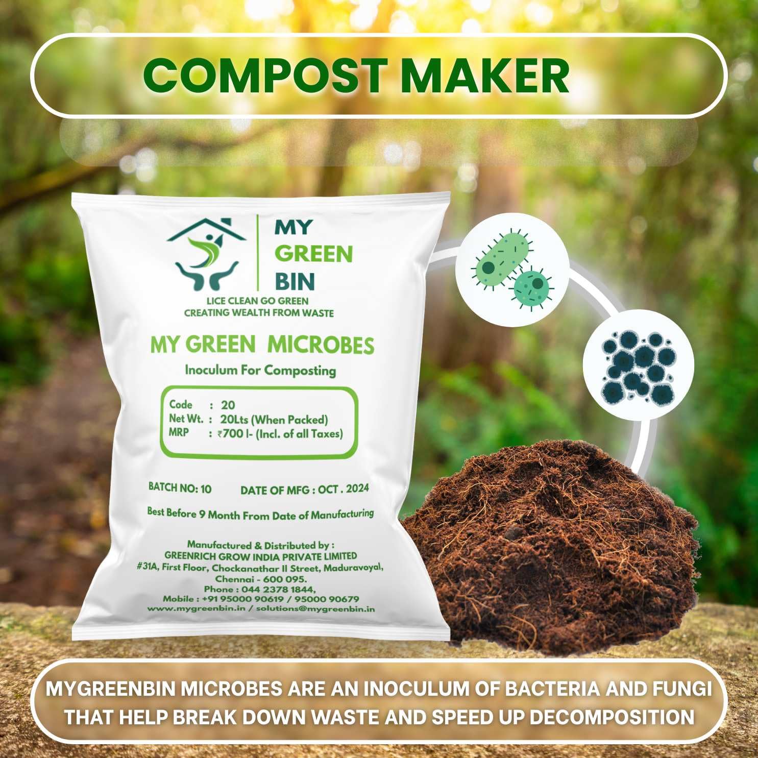 MyGreenBin Organic Microbes - 20 ltrs - Image 2 thumbnail
