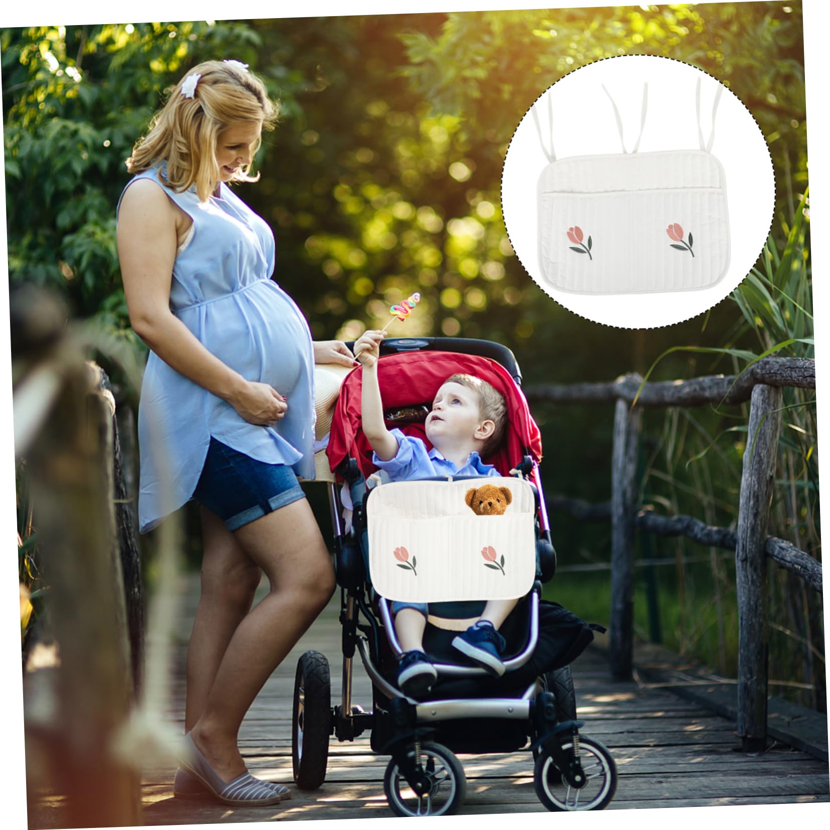 SOLUSTRE Practical Baby Bed Hanging Bag Diaper Storage Toy Organizer for Crib Stroller