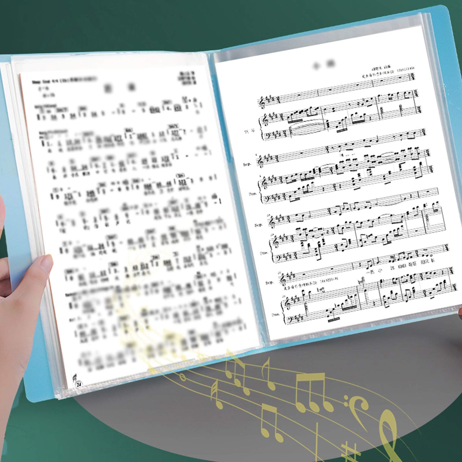 Blocco Appunti Portablocco Cartella di 100 pagine Multi-funzione A4 Binder Cartella di file di grande capacità di grande capacità Organizzatore del documento per documenti / pittura / musica Punteggi