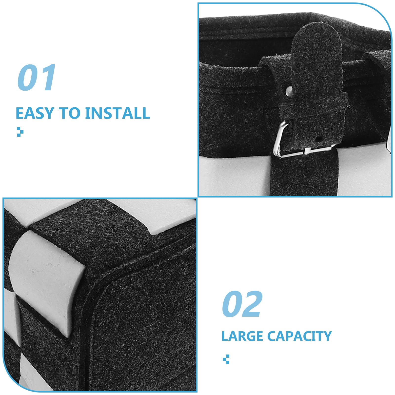 Cesta Resistente al Desgaste y Deformación de Fieltro Plegable Gran Capacidad Patinete Adecuado como Cesta Delantera de Ciclismo para Niña