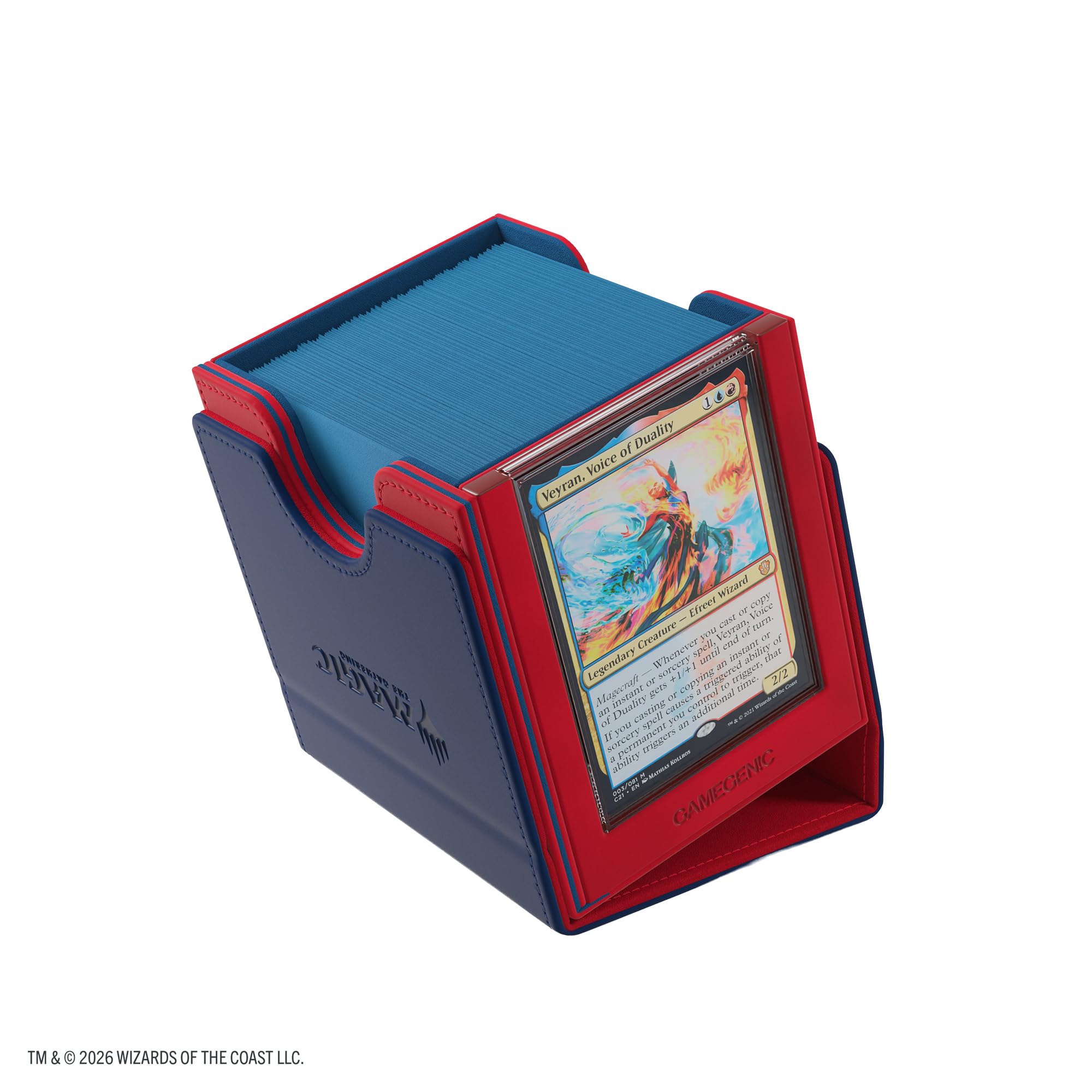 Gamegenic Magic: The Gathering Secrets of Strixhaven Sidekick PRO 100+ XL Prismari, Caja para Mazos, Muestra Commander, Cajón Accesorios, 100+ Cartas Doble Funda