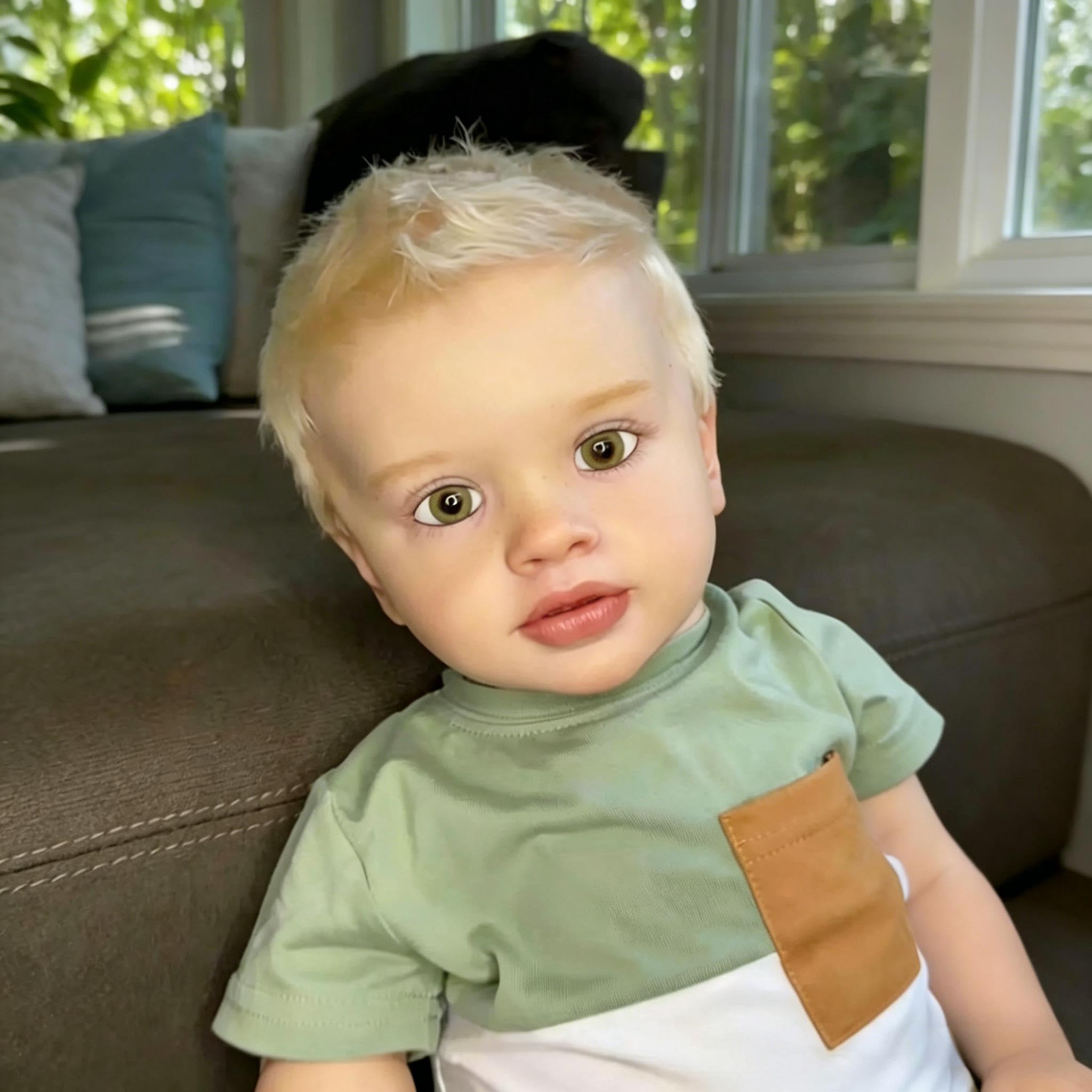 Reborn Baby Dolls Pippa Boy 61 cm duży rozmiar Reborn lalki dla małych dzieci z blond krótkimi włosami realistyczna lalka niemowlęca miękka tkanina, ciało realistyczna lalka dla malucha z