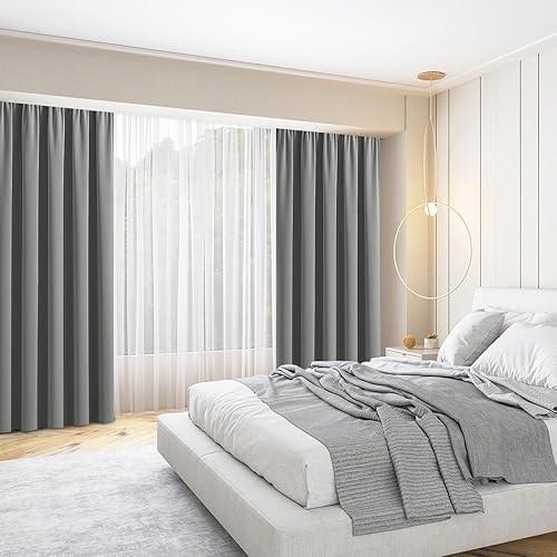 Miniatura 6 de CUCRAF Cortinas opacas de 108 pulgadas de largo, paneles de cortina para ventana, oscurecimiento de habitación, bolsillo para barra, cortinas