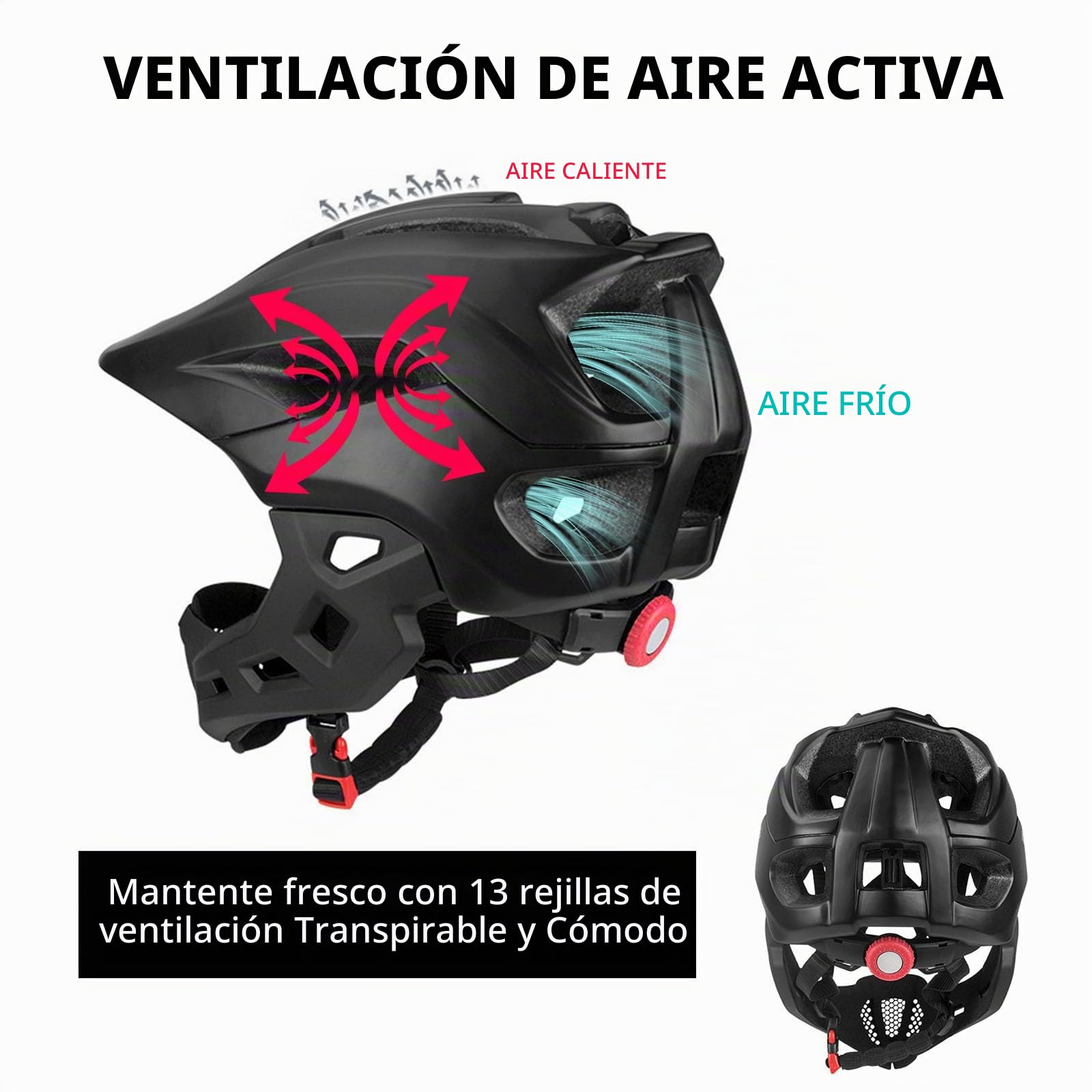 Casco Integral de Motocross para Niños y Niñas - Protección para Motocicleta y Bicicleta de Montaña