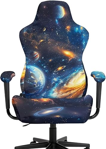 Miniatura 2 de Cosmic Galaxy - Fundas para sillas de videojuegos, resistentes a los arañazos, color azul, con cremallera, antideslizante, protector para silla de