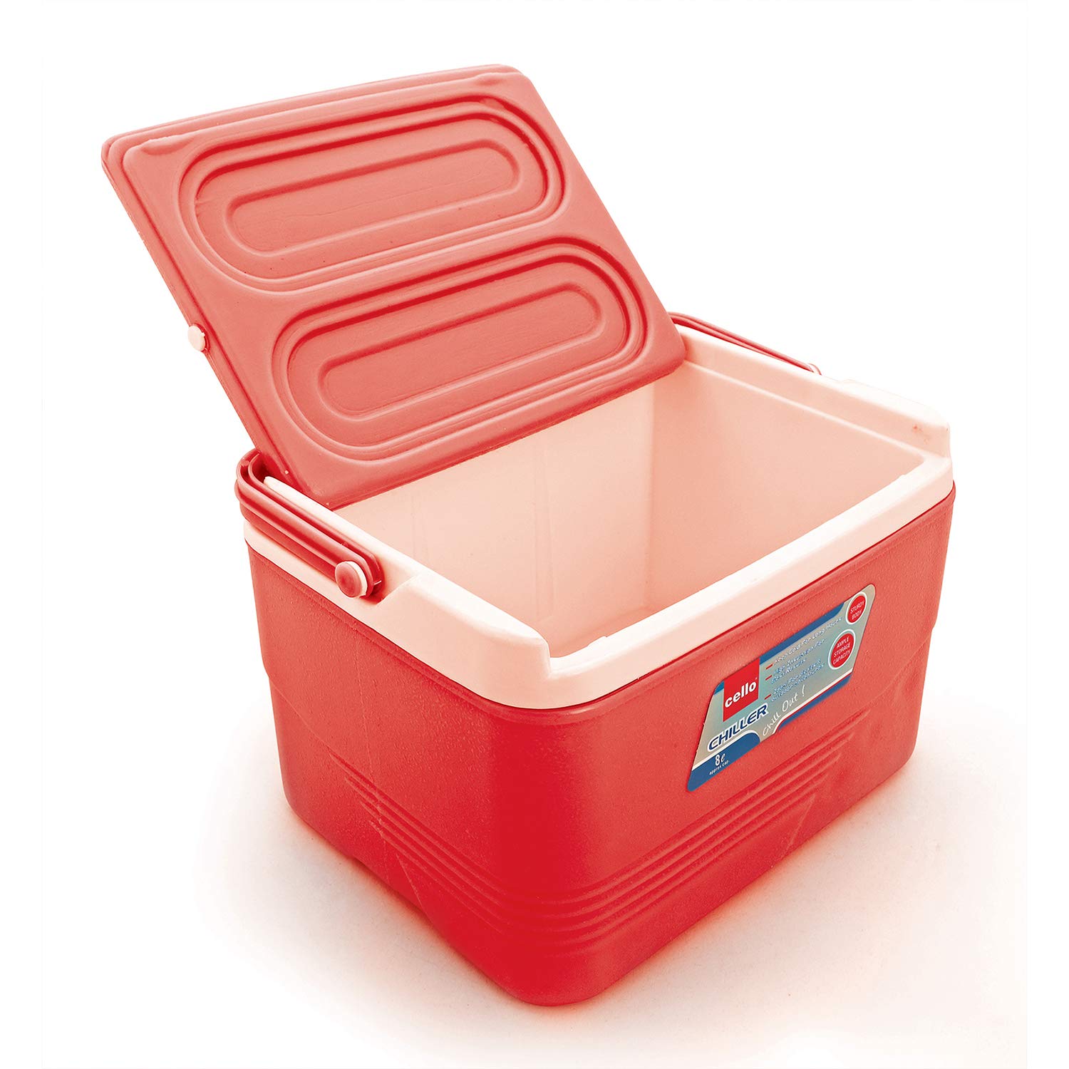 Cello Chiller Ice Box | Standard Size for Travel Party Bar Ice Cubes | Cold Drinks | Medical Purpose | 8 Litre, Red - Image 3 thumbnail