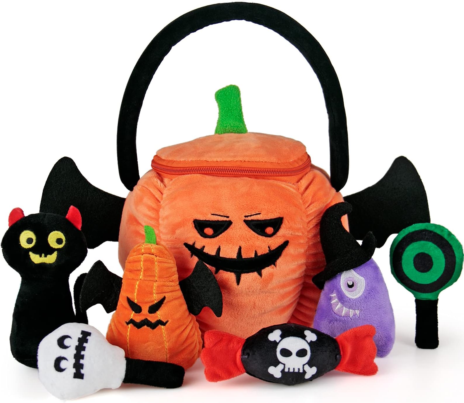 teytoy My First Halloween Baby Toys Pumpkin Set 6 Pcs Halloween Plush Toys for Babies and Toddlers, Stuffed Plush Halloween Pumpkin Baby Gifts, Halloween Party Decoration