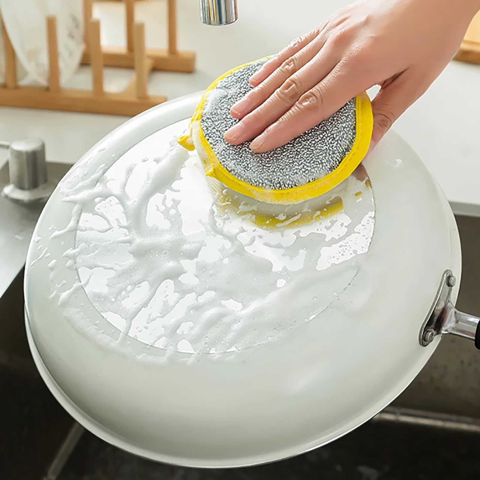 MosQuick® Pack of 5 Double Layer Round 2-in-1 Premium Scrubber for Utensils Scrubber Dishwashing Scrub & Sponge for Kitchen for Cleaning Dishes and Cookware Sponge & Steel Scrubber for Utensils (B0D2WFY5HG) Amazon Price History, Amazon Price Tracker