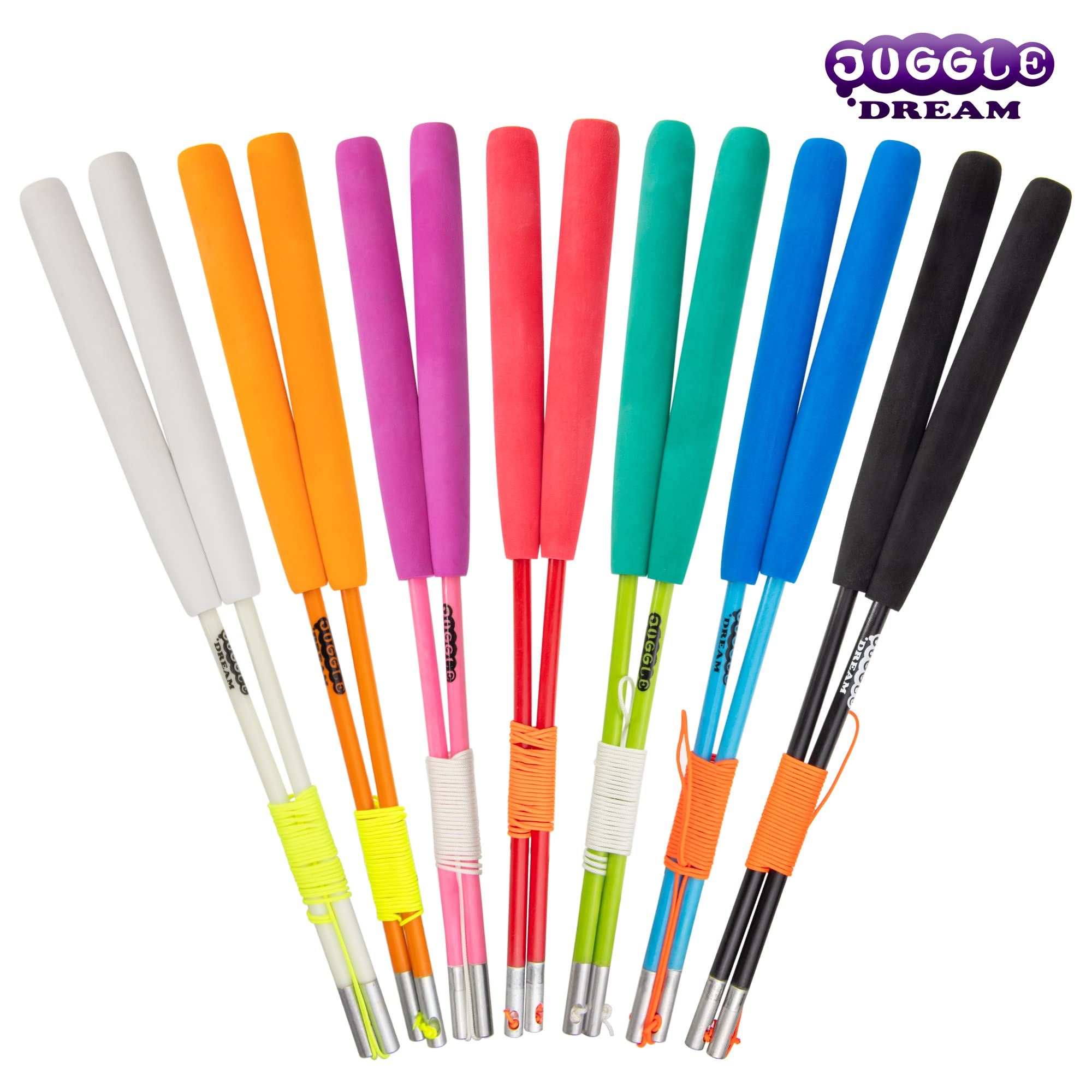 Juggle Dream Diabolo Jonglage Baguettes Superglass Fibre de Verre Solides Légères Grinds Bâton Noir