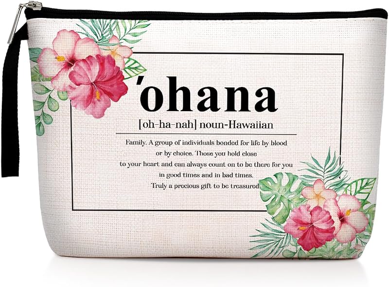 Necessaire de maquiagem Hanamiya Na Tropical, Bege0412, com zíper, Pacote com 1
