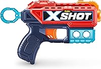 Vista 3 de XSHOT ZURU - Pistola de dardos de espuma roja Excel (6 objetivos de disparo + 8 dardos) de ZURU, lanzador de dardos de espuma roja XSHOT para niños