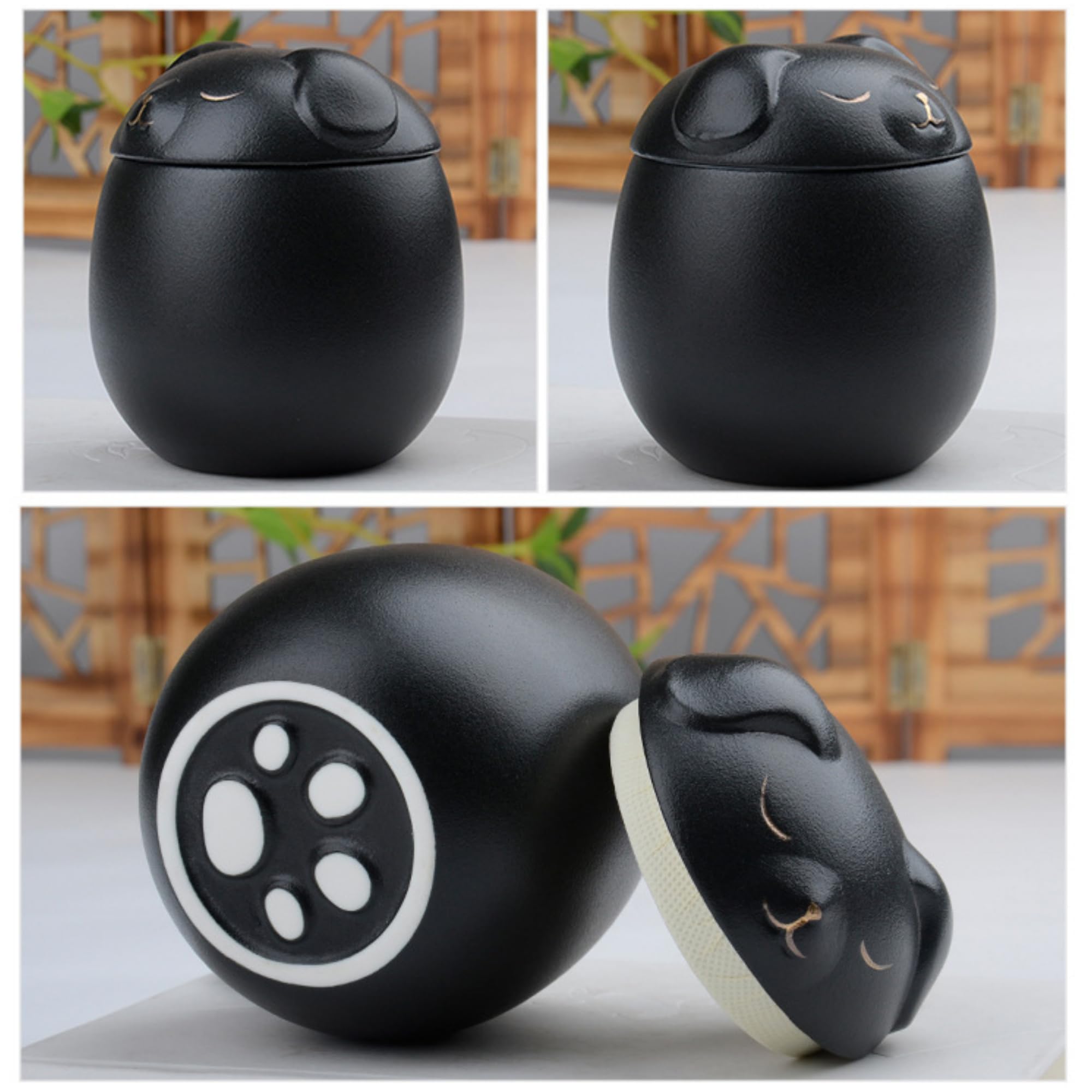 Urna de cerámica personalizada para mascotas, tarro de cremación de muerte de mascotas grabado con el nombre de la mascota y fecha conmemorativa, taza conmemorativa de colección de pelo lindo