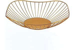 Classic Gold Basket Bowl Curvy Single Dish Metal Iron Wire Storage Basket