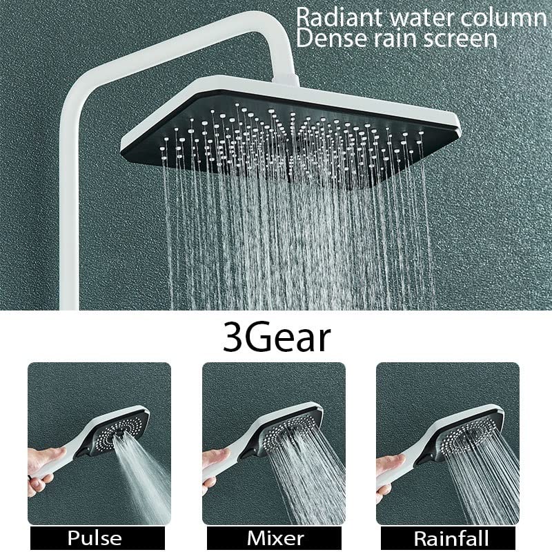 Biały cyfrowy wyświetlacz zestaw prysznicowy LCD ciepła i zimna łazienka zestaw prysznicowy System kranowy 4 Way opady deszczu kran łazienkowy Mixer Tap(Digital Grey)