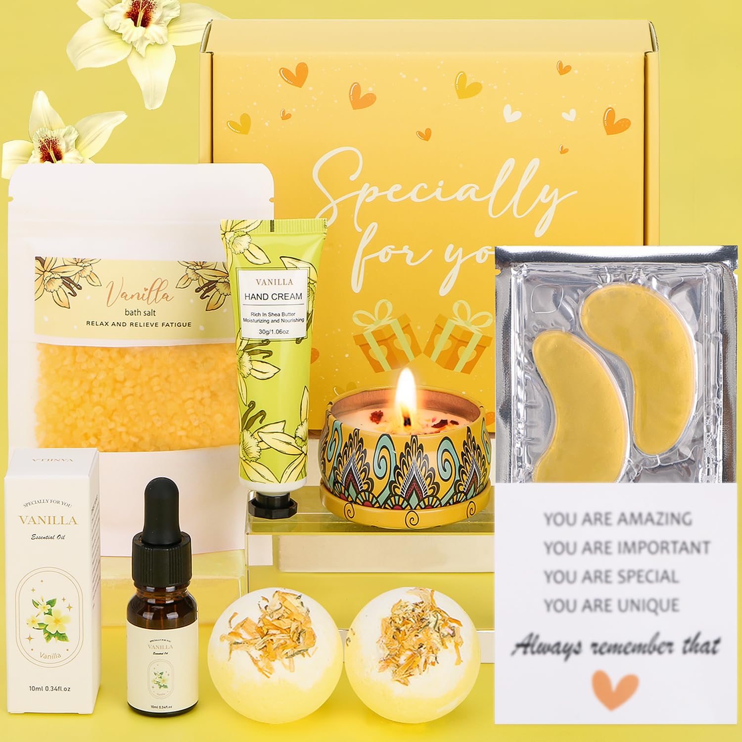 Birthday Gifts For Women,Vanilla Pamper Gifts For Her, Valentines Gifts for Her, Ideas Present For Mum Wife Girlfriend Sister Friend, Relaxation Spa Ladies Gifts Care Package For Her, Friendship Gifts